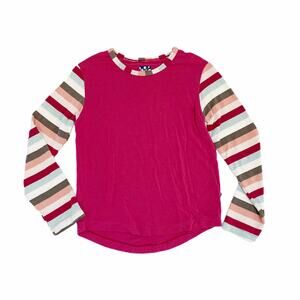 Kickee Pants Bamboo Long Sleeve Striped Raglan T-Shirt Size XS(5/6)